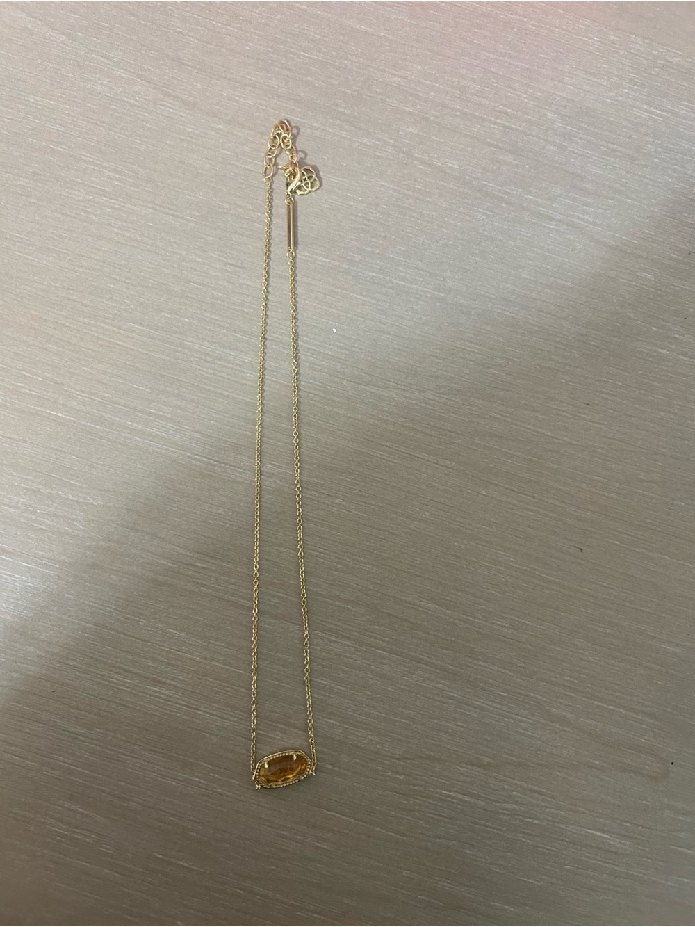 Amber Kendra Scott Elisa Necklace Gold
